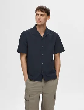 Camisa de hombre de manga corta - Selected - FashionsVida