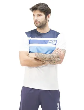 Sensor Pro Short Sleeve T-shirt White / Blue M - Enebe - FashionsVida