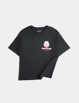Cotton Rich Capybara T-Shirt (2-8 Yrs) Carbon female - M&S - FashionsVida
