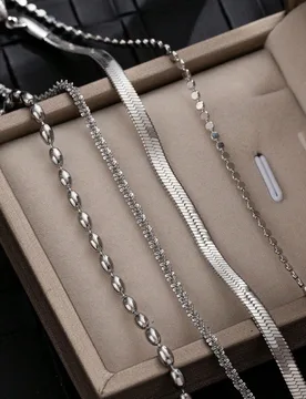Piezas Conjunto De Pulsera De Cadena Multicapa De Acero Inoxidable De Moda Para Mujeres, Uso Diario Y Regalo Festival - Shein - FashionsVida