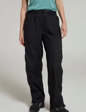 Downpour Womens Waterproof Trousers - Black - Black - Size: 8 - Mountain Warehouse - FashionsVida