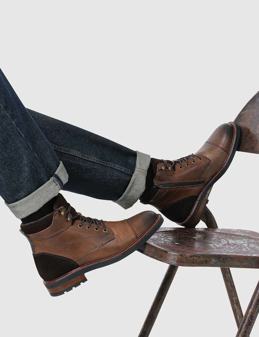 Leather Lace Up Boots Brown male - Jones Bootmaker - FashionsVida