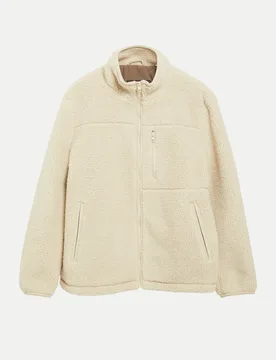 RED LABEL Teddy-Jacke mit Stehkragen Beige L - S. Oliver - FashionsVida