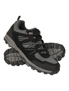 McLeod Mens Outdoor Wide-Fit Walking Shoes - Black - Black - Size: 6 - Mountain Warehouse - FashionsVida