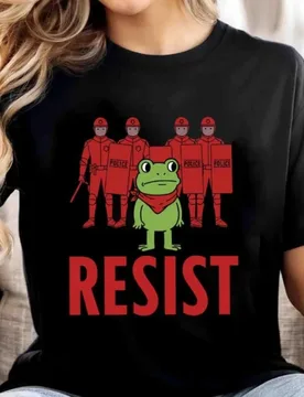 Portland 2025 Resist Frog for Men Women Protest Anti ICE Activist Political Shirt Letters Cartoons Printed T-shirt Tops Adult - Aliexpress - FashionsVida
