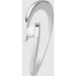 Anillo solitario Black & White de oro con diamante