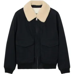 Cazadora bomber de hombre aviador con cuello borreguito desmontable