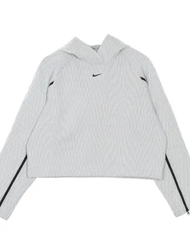 Felpa Leggera Cappuccio Donna W Sportswear Tech Pack Hoodie All Over Jacquard White/black - Nike - FashionsVida