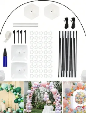 Set Kit ajustable para arco de globos, incluye soporte para arco de globos (con base rellenable), clips para globos, tiras para globos, adecuado para - Shein - FashionsVida