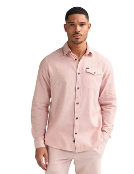 Camicia A Maniche Lunghe M-1060-sil01 Light Coral M - Petrol industries - FashionsVida