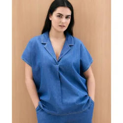Camisola de mujer de cuello pico tencel