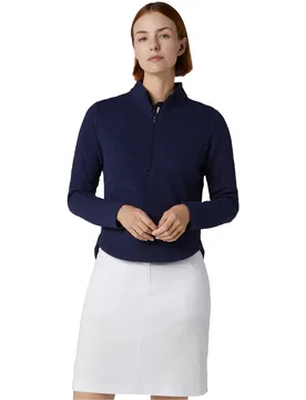 Pullover Quilted Knit 1/2 Zip, navy xs - Callaway - FashionsVida