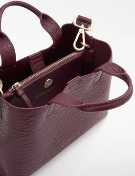Mini shopper mica en textura grano - Adolfo Dominguez - FashionsVida