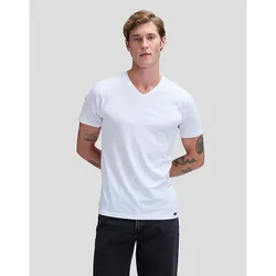 Twin Pack Slim V Neck Tees Black & White Größe S male