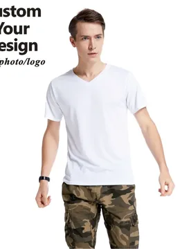Custom V Neck Quick Dry Sport T Shirt Custom Print Embroidery Personal Design Logo Photo Text For Men And Women Tops T Shirt - Aliexpress - FashionsVida