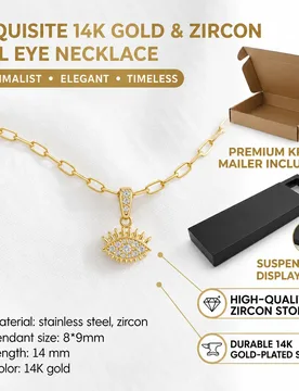 Dainty Zircon Evil Eye Pendant Necklace Women Stainless Steel Paperclip Tennis Chain Choker Trendy Daily Jewelry Gift - Aliexpress - FashionsVida
