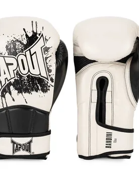 Gants De Boxe En Cuir Bandini Ecru / Black 16 oz - TapouT - FashionsVida