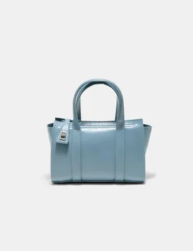 Mini-Tote-Bag mit Verschluss Himmelblau OS - Stradivarius - FashionsVida