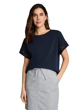 Maglietta A Maniche Corte 1052161 Sky Captain Blue S - Tom tailor - FashionsVida