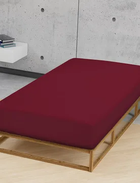 Jersey-Elastic-Spannbetttuch burgund, 1x 120x200 cm - 130x220 cm - Biberna - FashionsVida