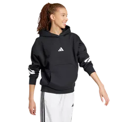 Future Icons 3-stripes Hoodie Damen Kapuzenpullover - Schwarz - Größe L (42-44) - Poly Mesh Black L (42-44)