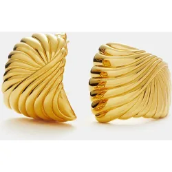 Pendientes Oversized Studs de Onda dorados
