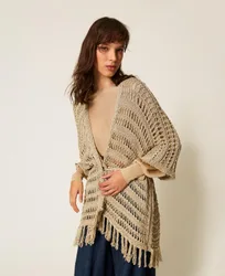 Twinset Poncho en maille crochet