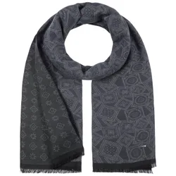 Jacquard Stamps Cotton Scarf by - navy - Female - Size: One Size