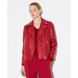 Cazadora biker de mujer cremallera cruzada