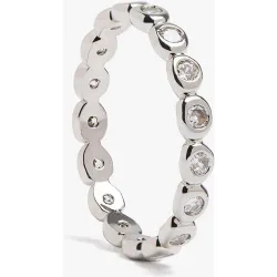 Anillo con circonitas en liso