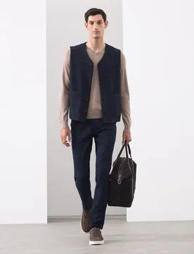 Slim Fit Performance Twill 5 Pocket Trousers Dark Navy male - Autograph - FashionsVida