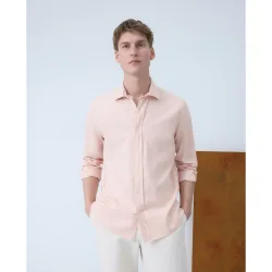 Camisa sport algodón estructura manga larga hombre