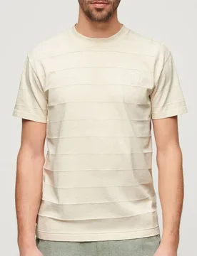 T-shirt à Manches Courtes Vintage Texture White Sand XL - Superdry - FashionsVida