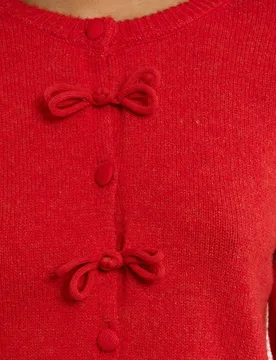 Cárdigan de mujer de manga larga detalle lazos - Lili Sidonio - FashionsVida