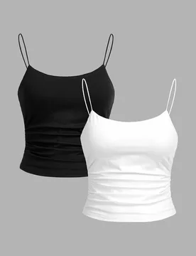 Piezas Top de tirantes ajustado casual para mujer, 95% algodón, verano para mujer, uso diario para mujer, top de verano L - Shein - FashionsVida