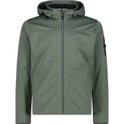 Man jacket zip hood chaqueta softshell hombre Verde (50)