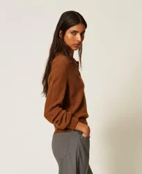 Pull polo avec broderie