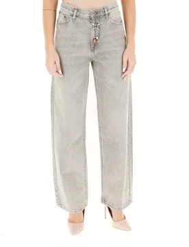 Jeans wide leg GRIGIO CHIARO S - VICOLO - FashionsVida