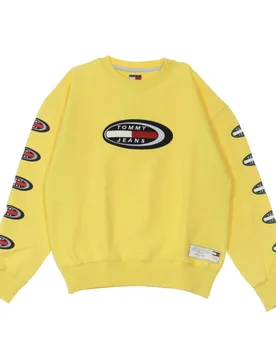 Felpa Leggera Girocollo Donna Oval Sweatshirt Goldfinch - Tommy hilfiger - FashionsVida