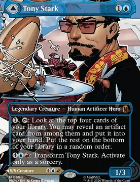 Tony Stark // The Invincible Iron Man (Borderless Scene Foil) Marvel Super Heroes - Magic: The Gathering - FashionsVida