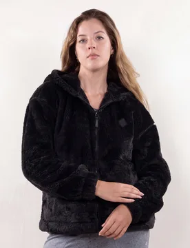 Veste imitation fourrure Noir noir S - Isotoner - FashionsVida
