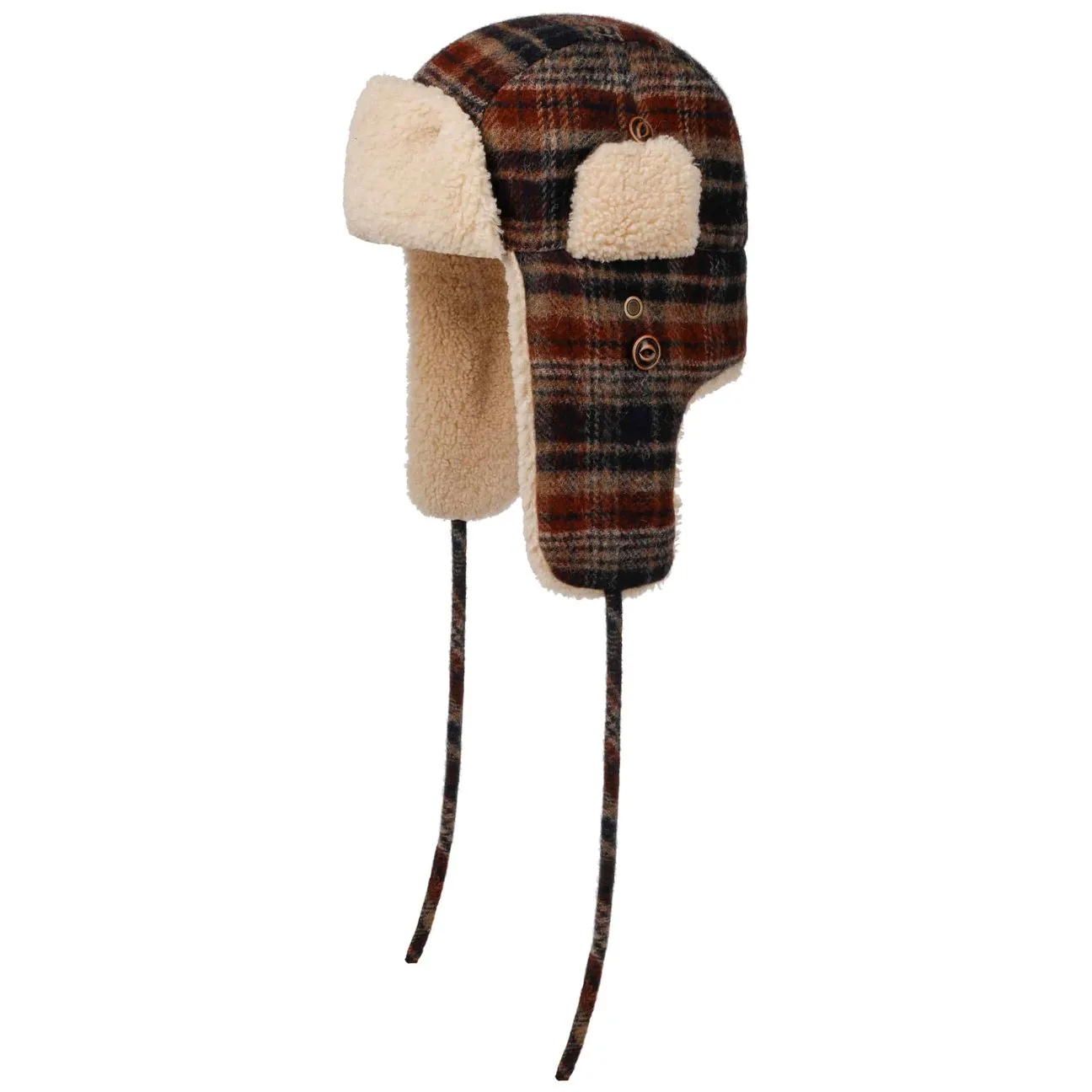 Checked Bomber Aviator Hat by - rust-blue - Size: XXL (62-63 cm) - Stetson - FashionsVida