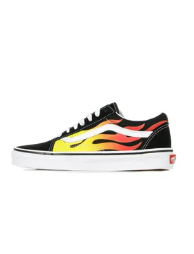 Scarpa Bassa Uomo Old Skool (flame) Black/black/true White - Vans - FashionsVida