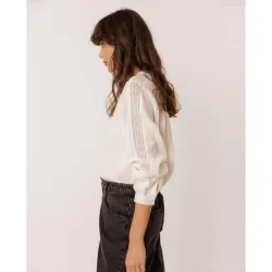 Indi & Cold - Camisa de mujer cuello caja manga larga