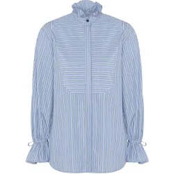 Camisa de mujer a rayas de algodón