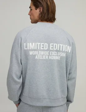 Herren Übergroßes Kastenförmiges Sweatshirt In Limitierter Auflage Grey Marl Größe Small - boohooMAN - FashionsVida