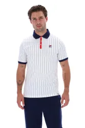 White BB1 Classic Vintage Striped Polo - XS