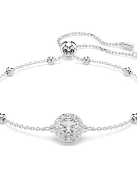 Braccialetto Una Angelic, Taglio Round, Bianco, Placcato rodio OS - Swarovski - FashionsVida