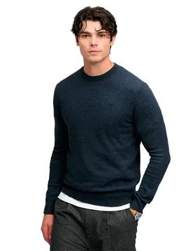 Maglione Essential Lightweigt Wool Blend Jumper Rich Navy Marl S - Superdry - FashionsVida