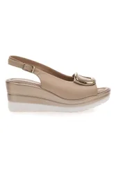 Sandali beige con zeppa e maxi fibbia MK3197352 37